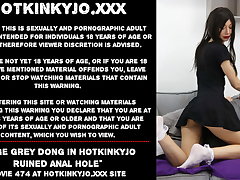 Huge grey dong in hotkinkyjo ruined anal hole