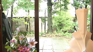 Naive Japanese housewife gets pleasured and creampied by two neighbors